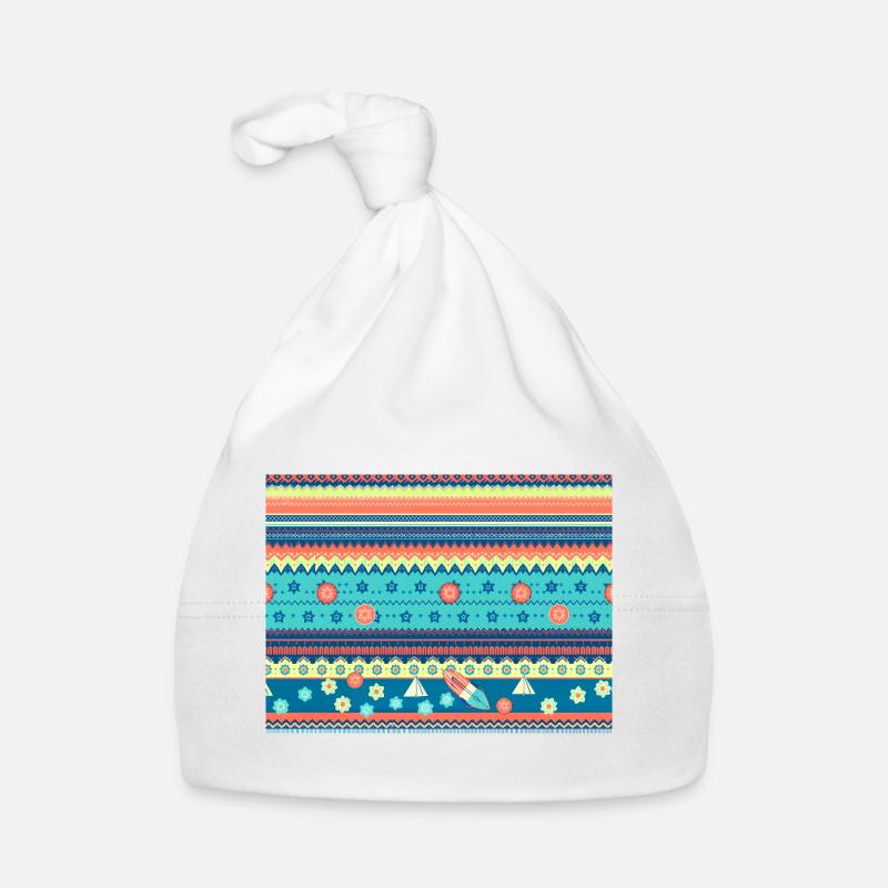 Motif d’hiver boho coloré Bonnet bio Bébé