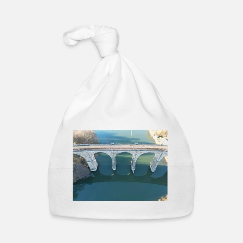 Bridge arch over the silent river Viaduct Herdecke Organic Baby Cap