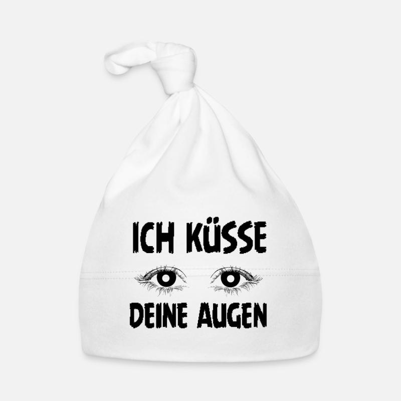 Ich küsse deine Augen – Romantisches Statement Baby Bio-Mütze