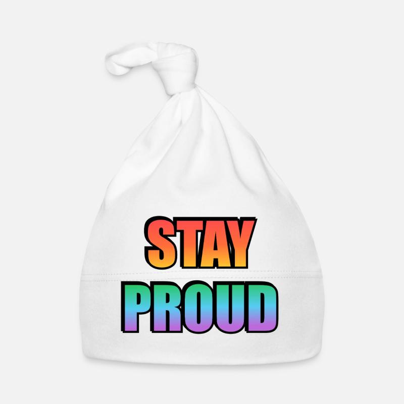 Stay Proud Gradient Text Design Baby Bio-Mütze