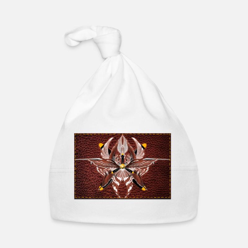 Firewing Mandala on Leather Look Organic Baby Cap