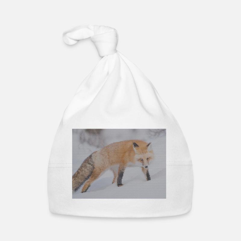 geometric fox Organic Baby Cap