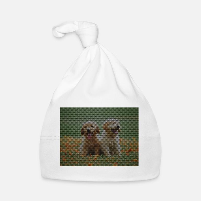 Two Labrador Retriever puppies with triangle pattern Organic Baby Cap