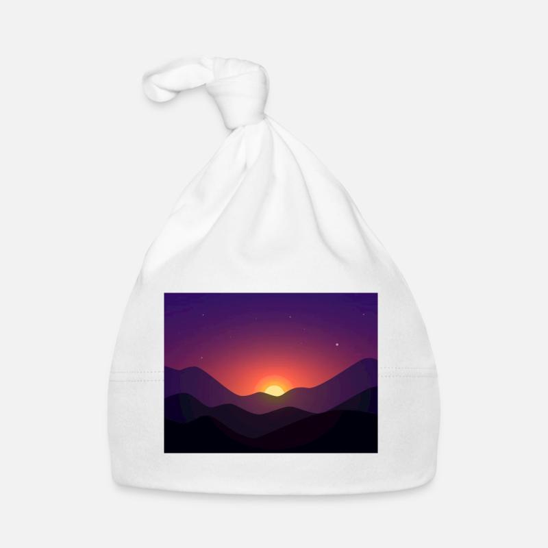 Sunset mountain in gradient Organic Baby Cap