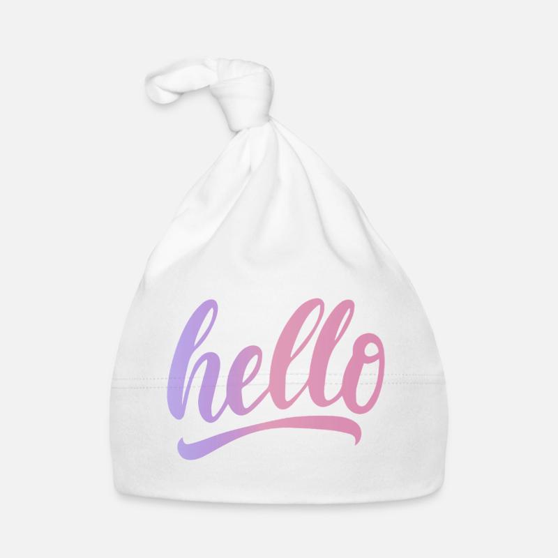 Hello greeting cheerful gradient writing Organic Baby Cap