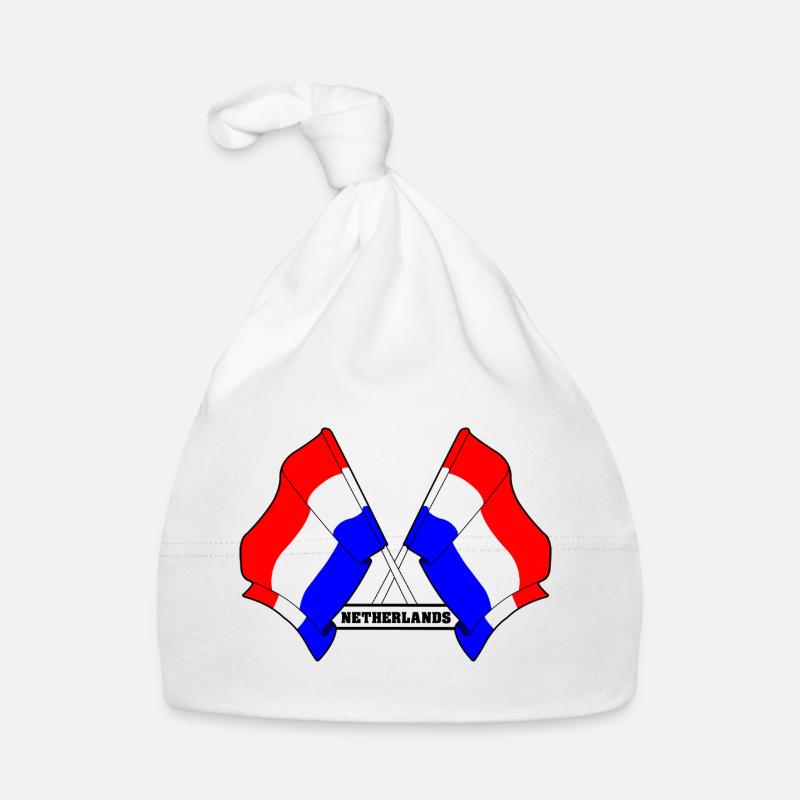 Drapeaux croisés des Pays-Bas Bonnet bio Bébé