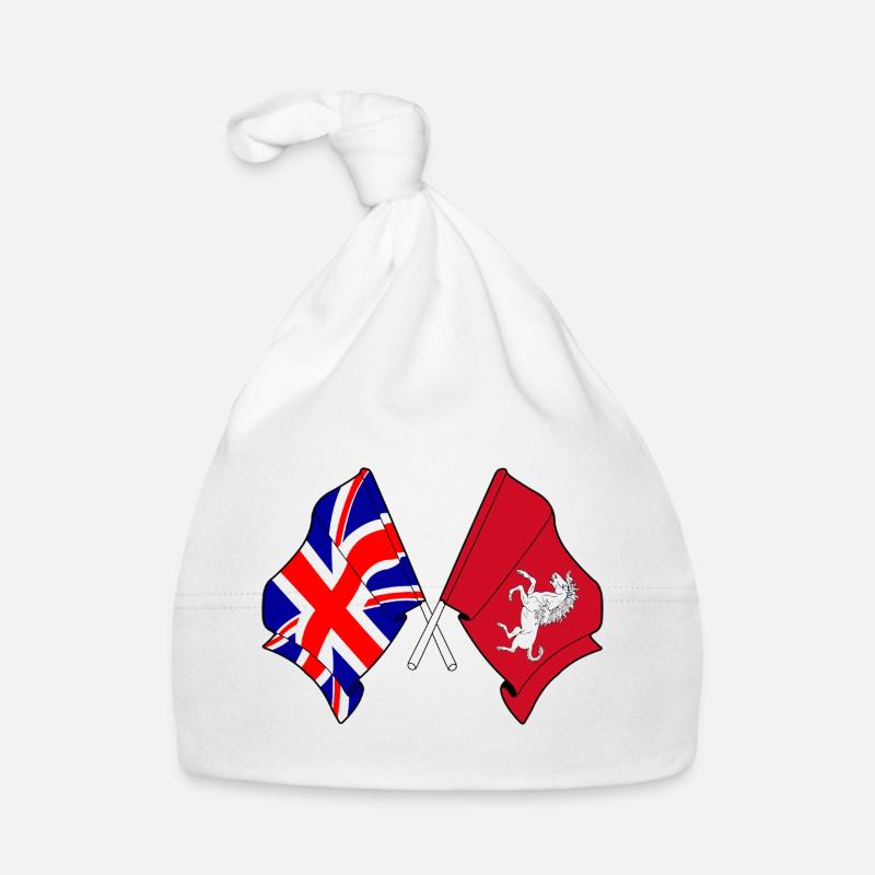 Drapeau du Kent + Drapeau de la Grande-Bretagne Bonnet bio Bébé