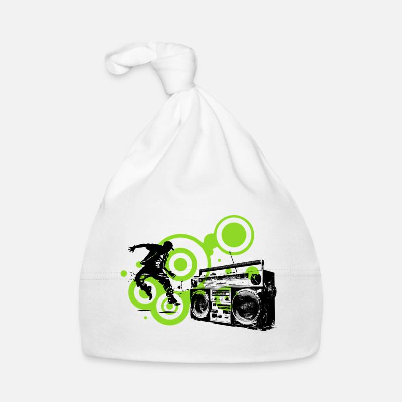 Circles Lime Abstract Black Dancer Hip Hop Organic Baby Cap