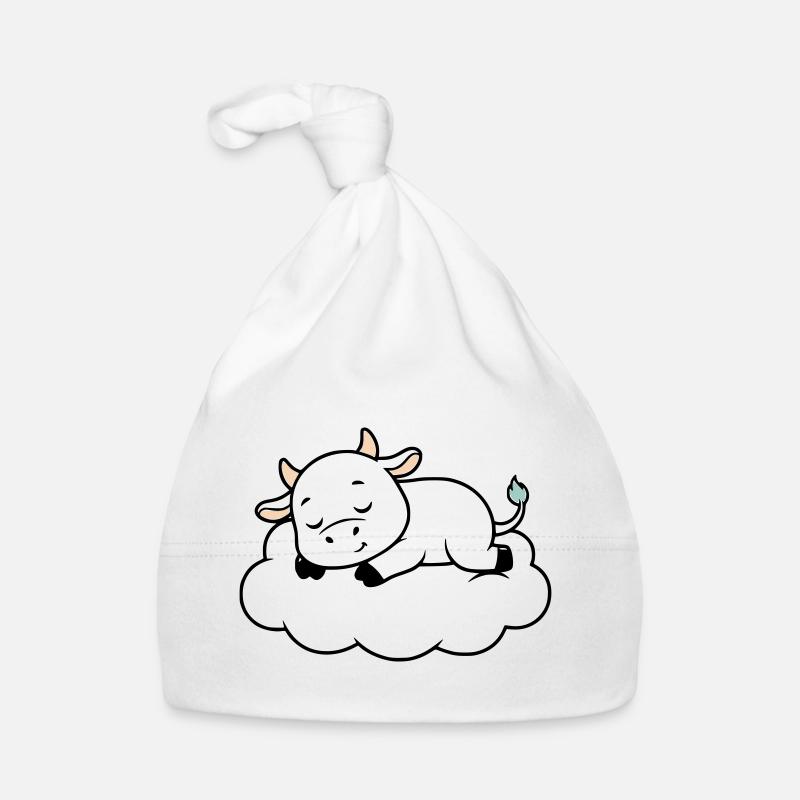 Nuage de Vache endormi Bébé de rêve Bonnet bio Bébé
