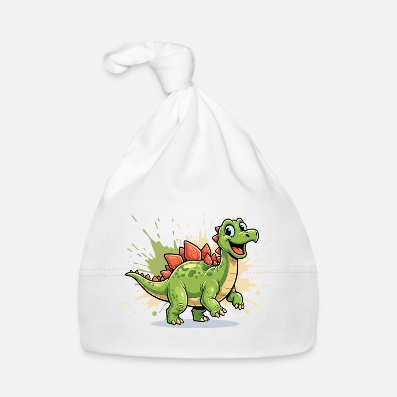 Dessin animé joyeux de Dino Stegosaurus Bonnet bio Bébé