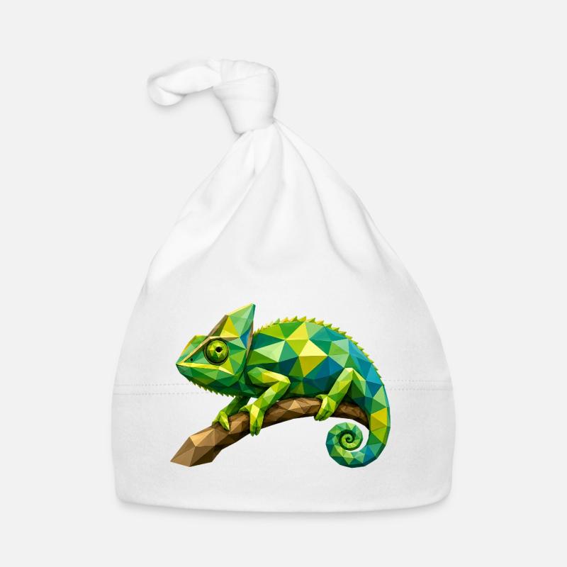 Geometric Chameleon Branch Organic Baby Cap