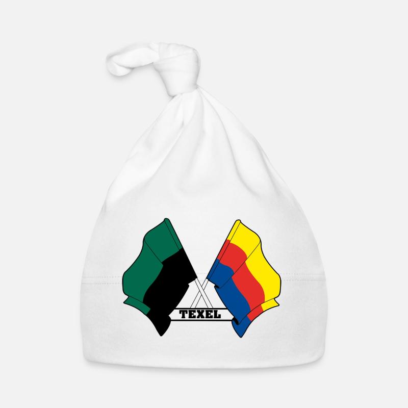 Texel Noord-Holland Pride – Drapeaux croisés Bonnet bio Bébé