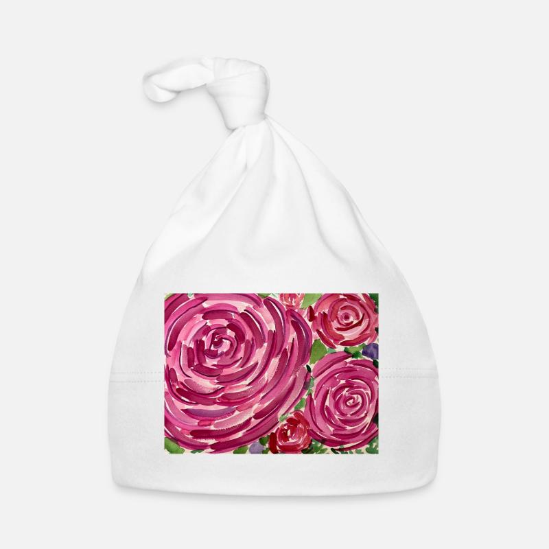 Aquarelle rose Bonnet bio Bébé