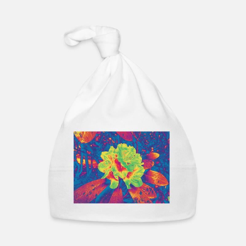 Neon Bloom Psychedelische Blume Baby Bio-Mütze