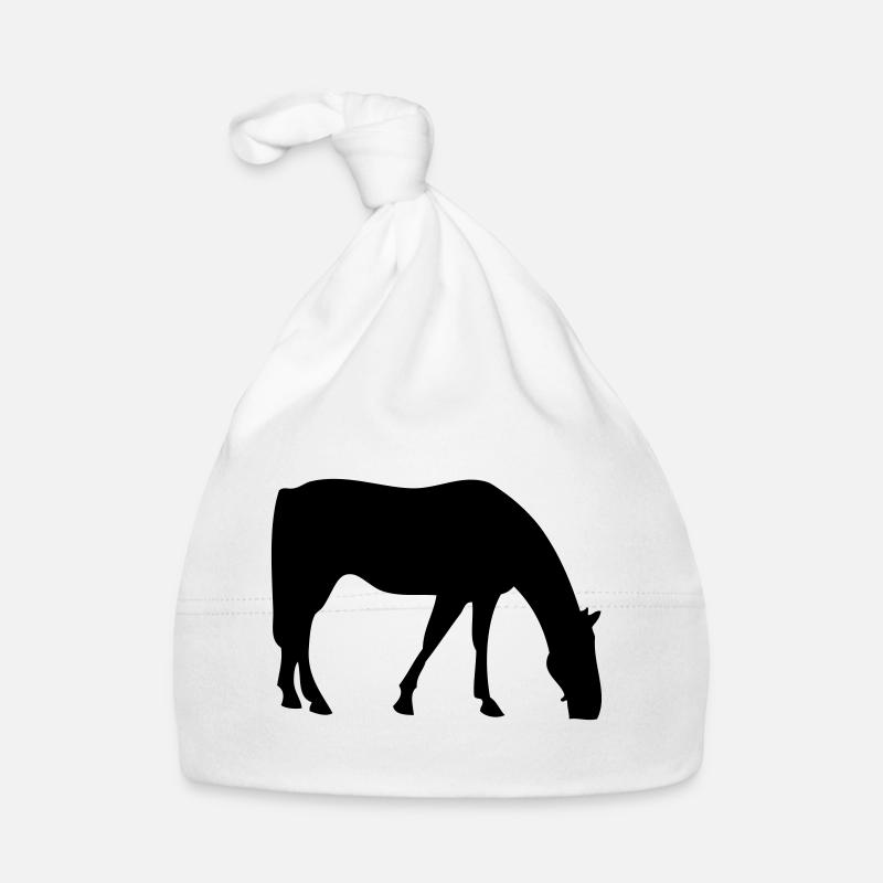 Cheval - Bonnet bio Bébé - blanc
