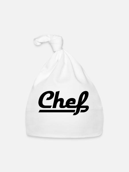 Chef - Baby Bio-Mütze - Weiß - Vorne