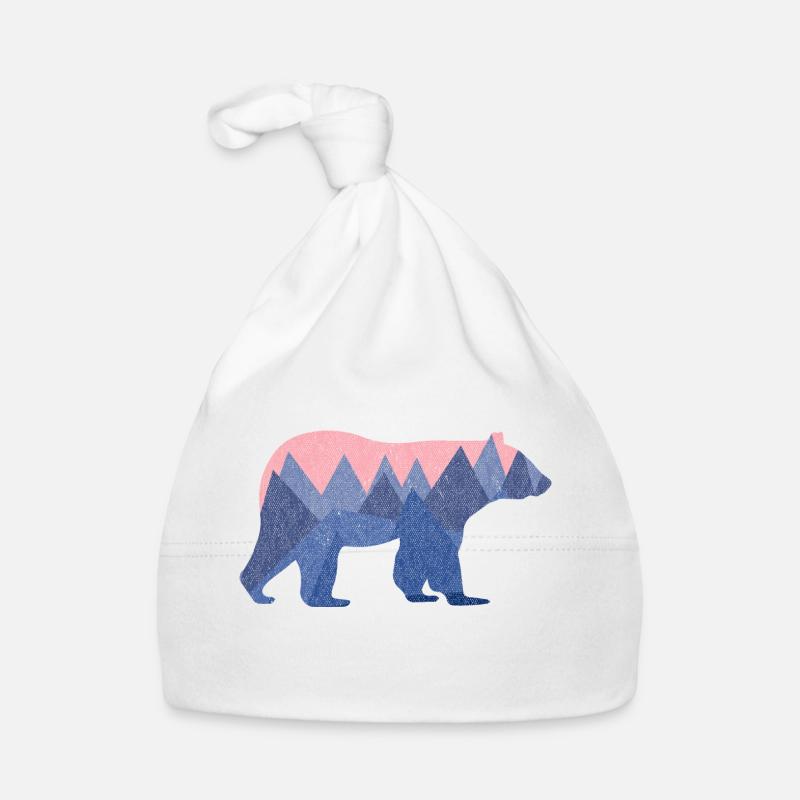 mountain bear - Bonnet bio Bébé - blanc