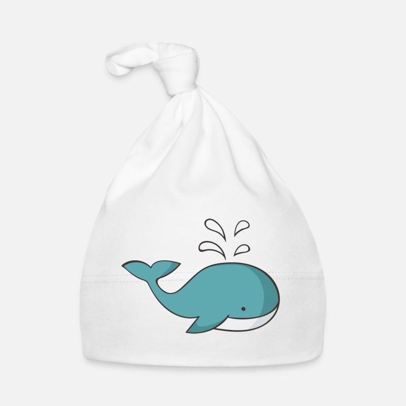 baleine - Bonnet bio Bébé - blanc