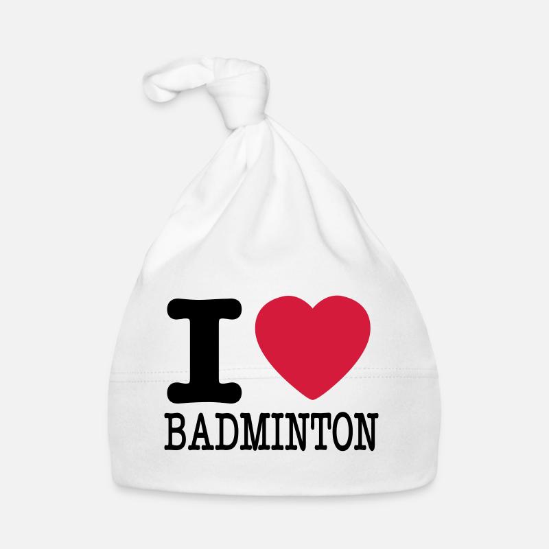 J'aime le badminton - Bonnet bio Bébé - blanc