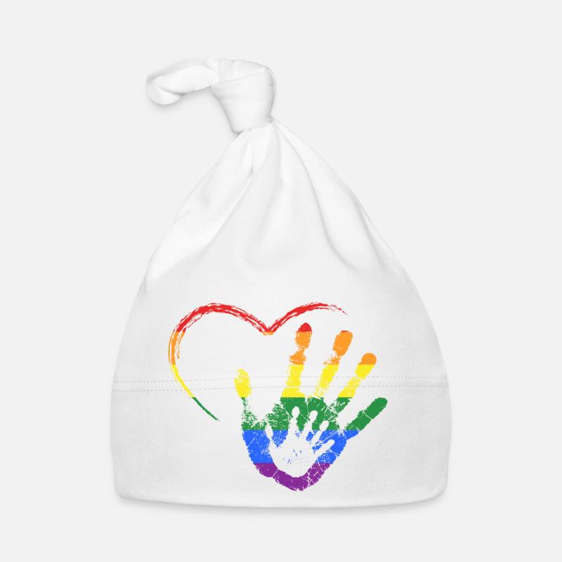RAINBOW MAIN DANS LA MAIN - Bonnet bio Bébé - blanc