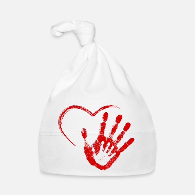 MAIN DANS LA MAIN ROUGE Bonnet bio Bébé