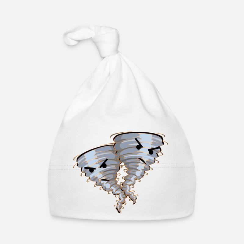 Tornade cyclone hurricane cadeau idée enfants - Bonnet bio Bébé - blanc