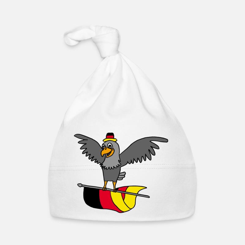 Germany Eagle - Organic Baby Cap - white