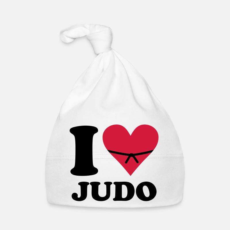 i love judo - Bonnet bio Bébé - blanc