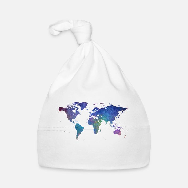 World map Organic Baby Cap