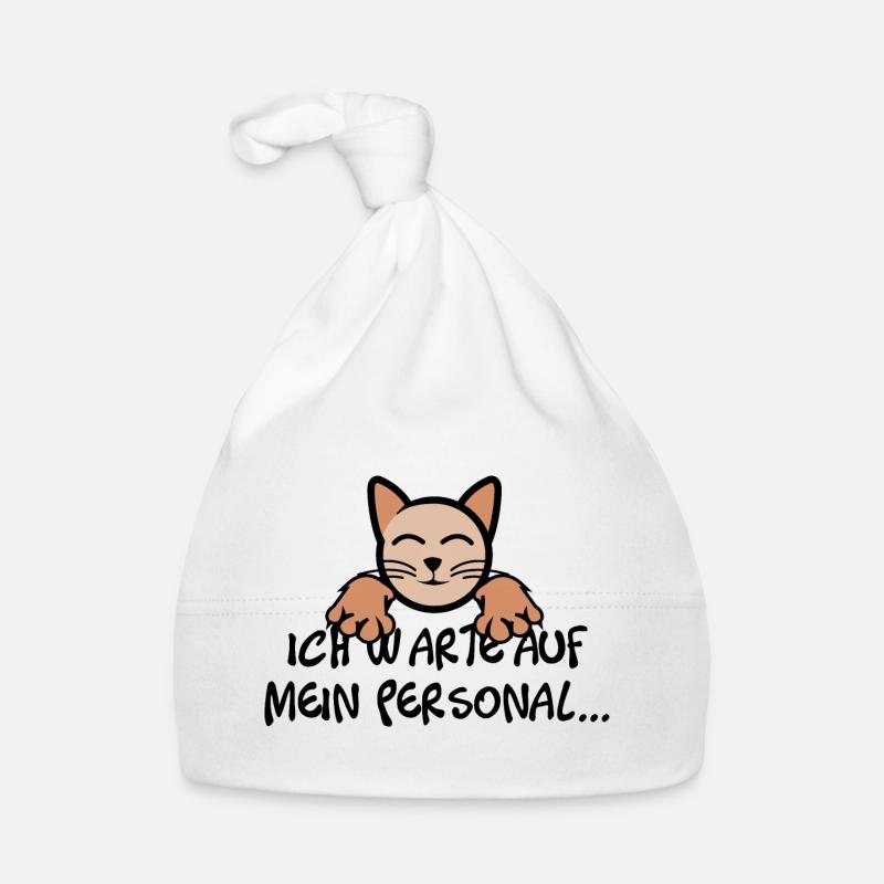 Katzen comic lustige Sprüche Illustration icon Baby Bio-Mütze