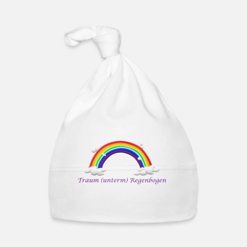 Arc en ciel de rêve - Bonnet bio Bébé - blanc