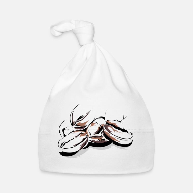 Coffee Beans Cafe Illustration Logo Coffee Time Organic Baby Cap