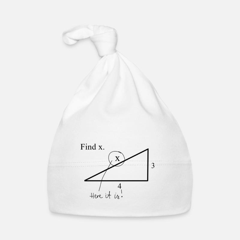 Find X math joke - Bonnet bio Bébé - blanc