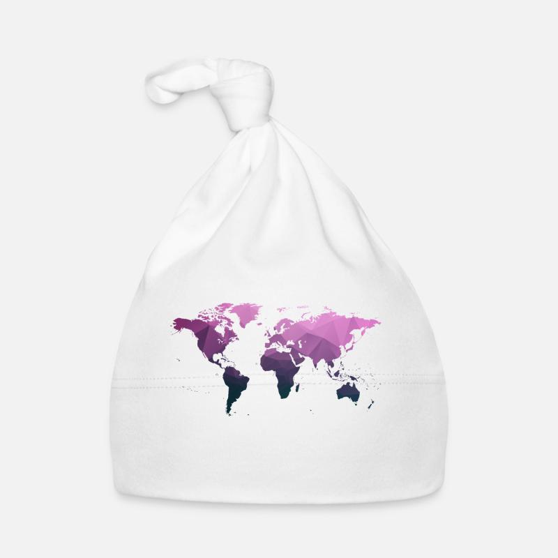 World map "Triangle" Organic Baby Cap
