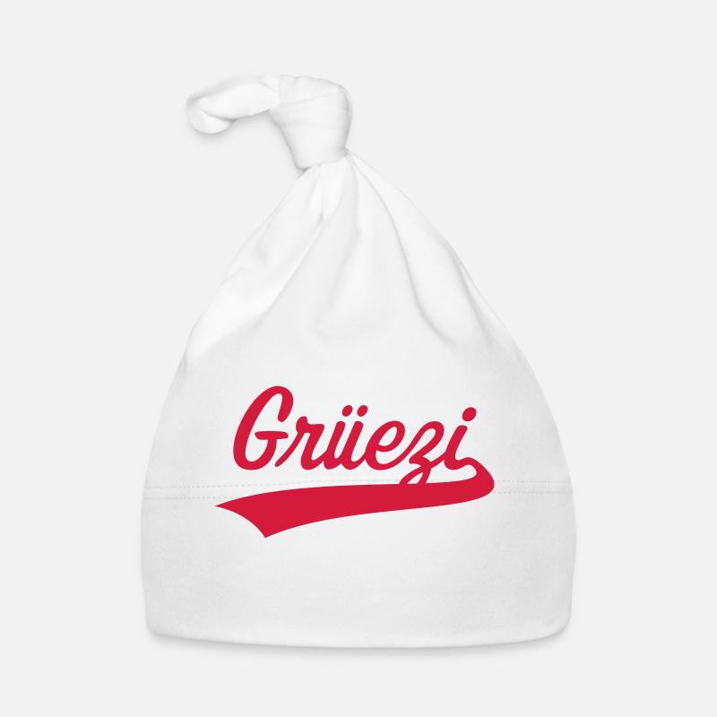 Lettrage Grüezi (Suisse / Schwizerdütsch) Bonnet bio Bébé