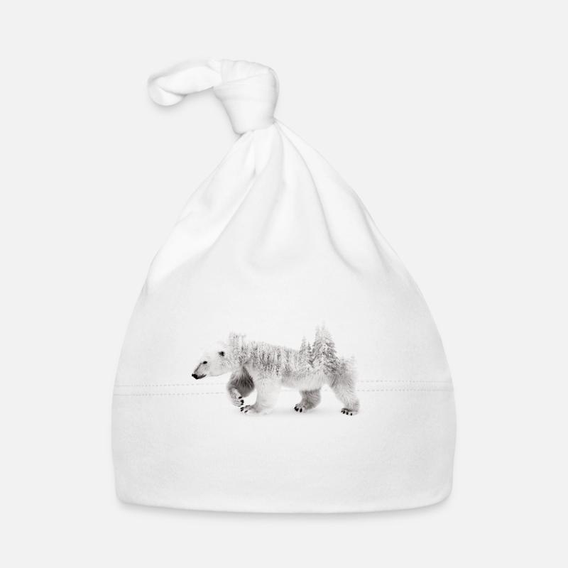 Ours arctique - Bonnet bio Bébé - blanc