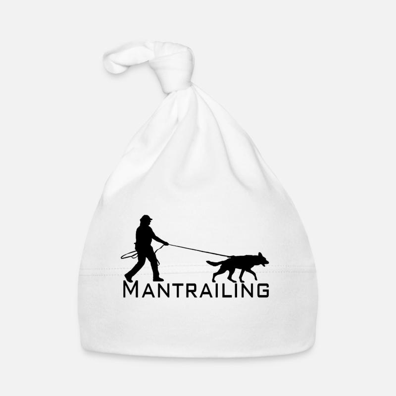 Mantrailing black - Organic Baby Cap - white