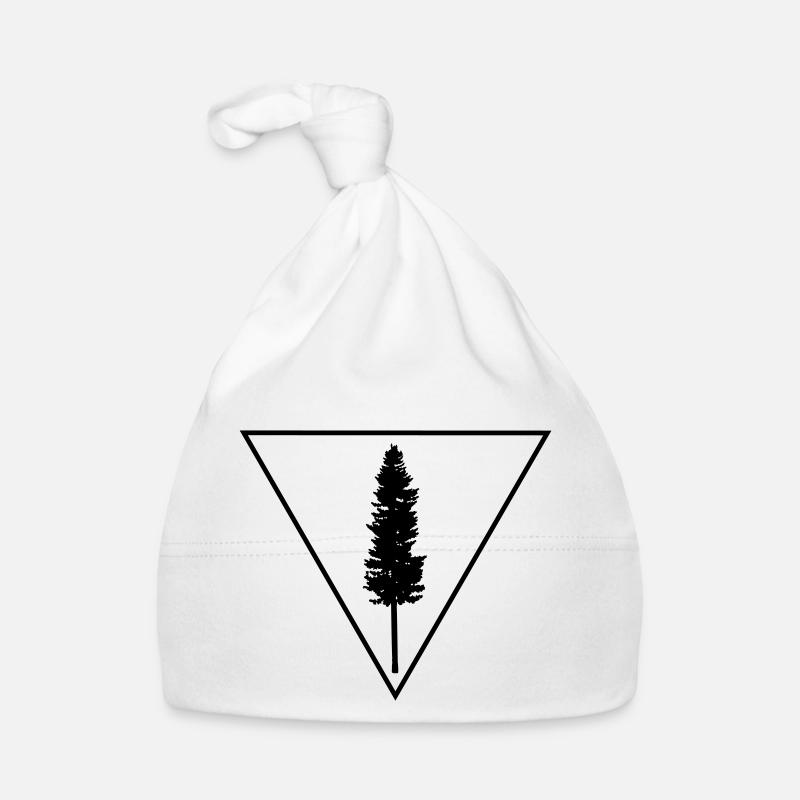 Arbre dans un triangle - Bonnet bio Bébé - blanc