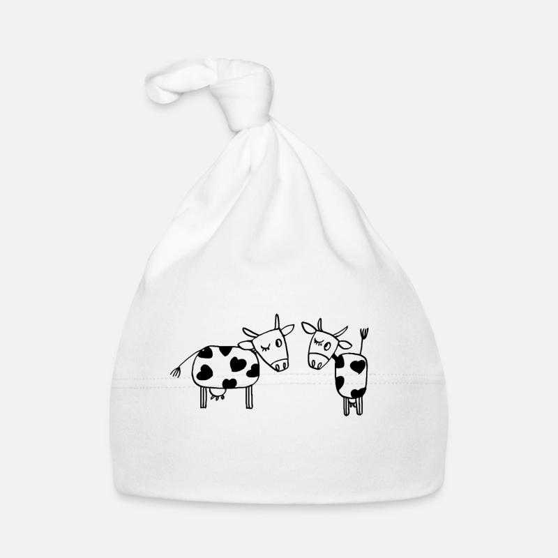 zwei Kühe Baby Bio-Mütze