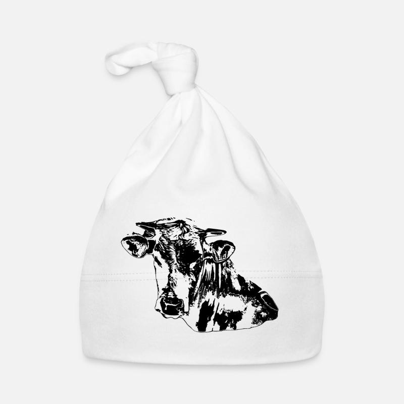 Kuh schwarz Baby Bio-Mütze