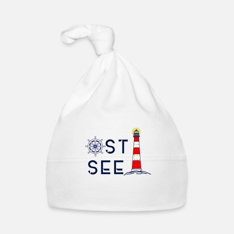 Ostsee, Meer, Leuchtturm Baby Bio-Mütze