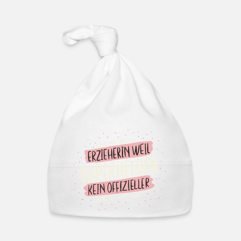 Erzieherin Superheldin Beruf Geschenk Baby Bio-Mütze