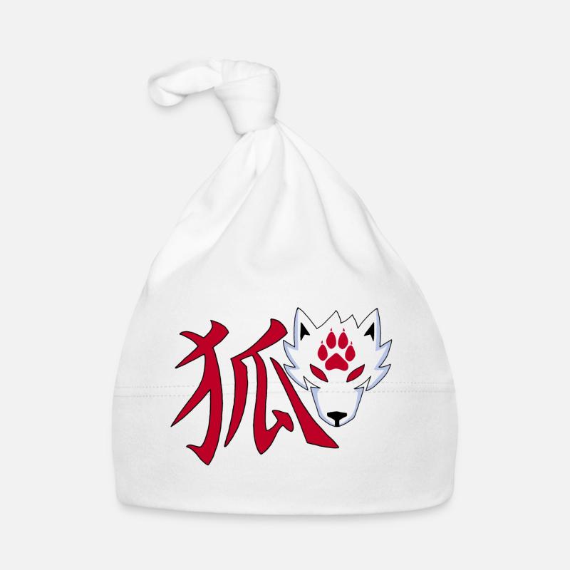 Renard blanc du Japon - Bonnet bio Bébé - blanc