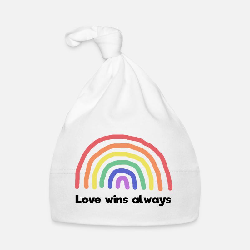 Frieden Liebe Regenbogen Statement Weltfrieden Baby Bio-Mütze