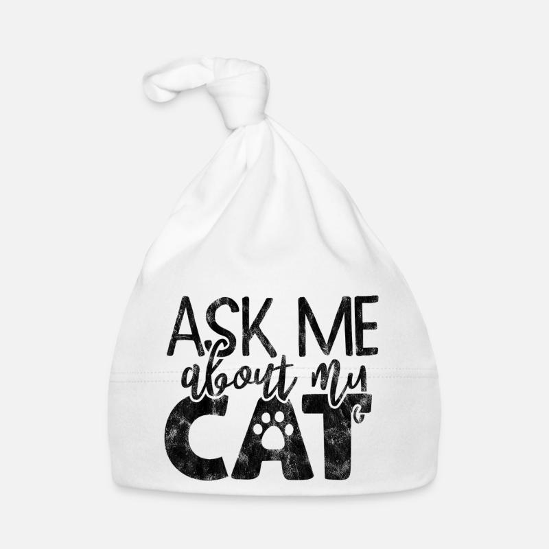 Posez-moi des questions sur mon chat - Drôles de dictons de chat Bonnet bio Bébé