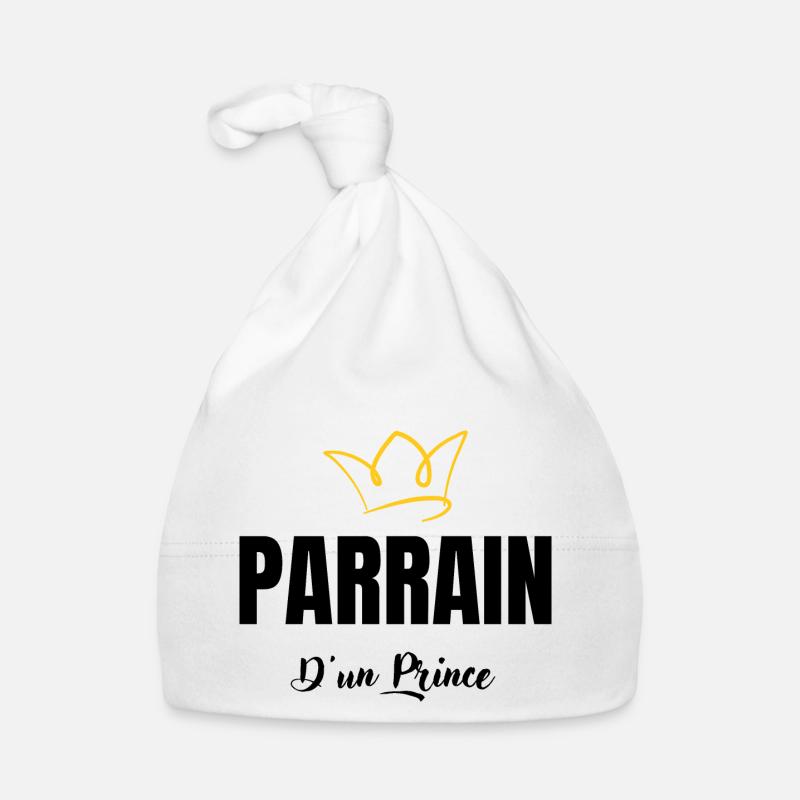 parrain d'un prince - Bonnet bio Bébé - blanc