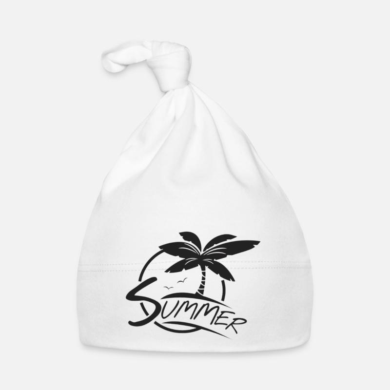 Palms Design avec le texte « Summer » pour le summum Bonnet bio Bébé