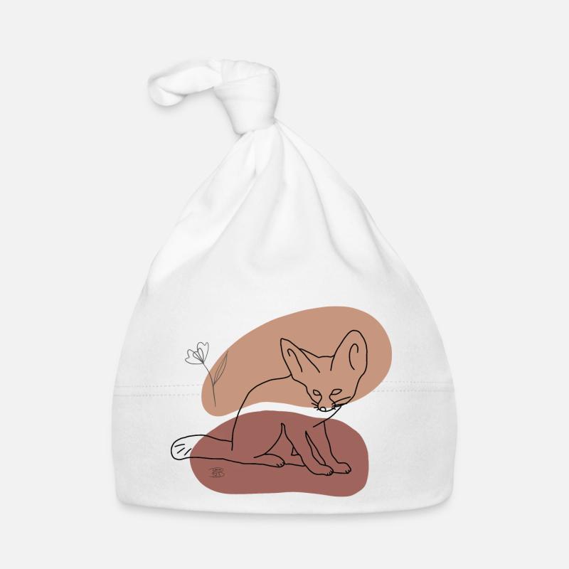 "Fennek", Boho Line Art Design, Series "Desert" Organic Baby Cap