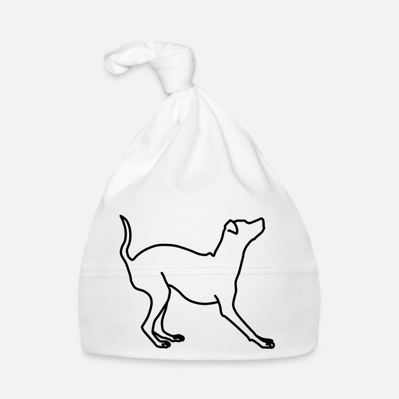 Pinscher Lineart miniature 1 - Bonnet bio Bébé - blanc