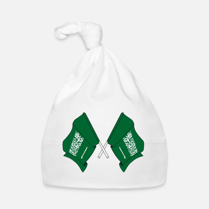 Two flags Saudi Arabia Organic Baby Cap